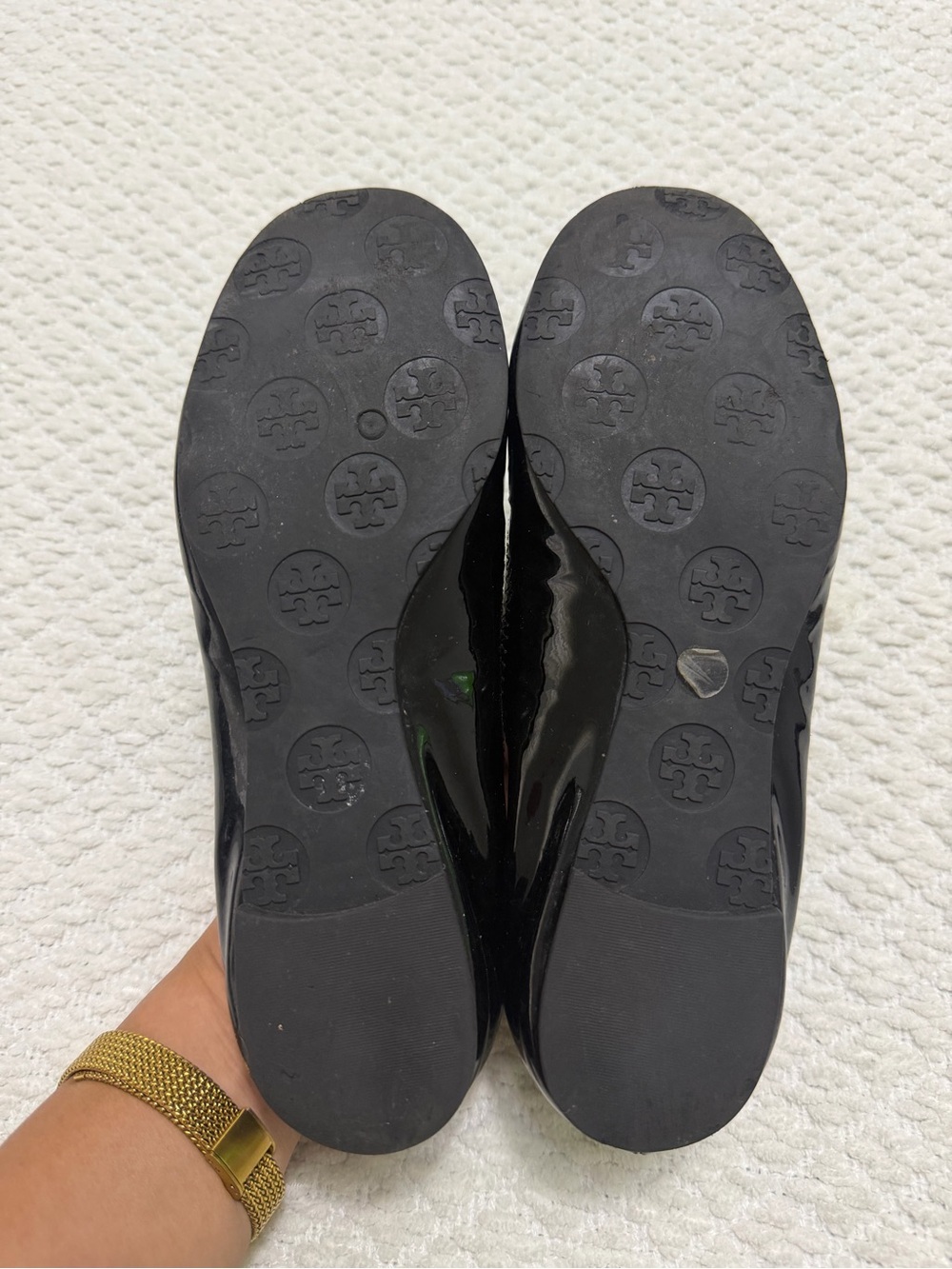 Tory Burch Reva Ballerina Patent Leather Flats Black Shoes Women’s Size 6.5 - Picture 5 of 10
